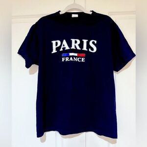 Alam Fashion Premium Paris, France T-Shirt Dark Navy sz L NWOT